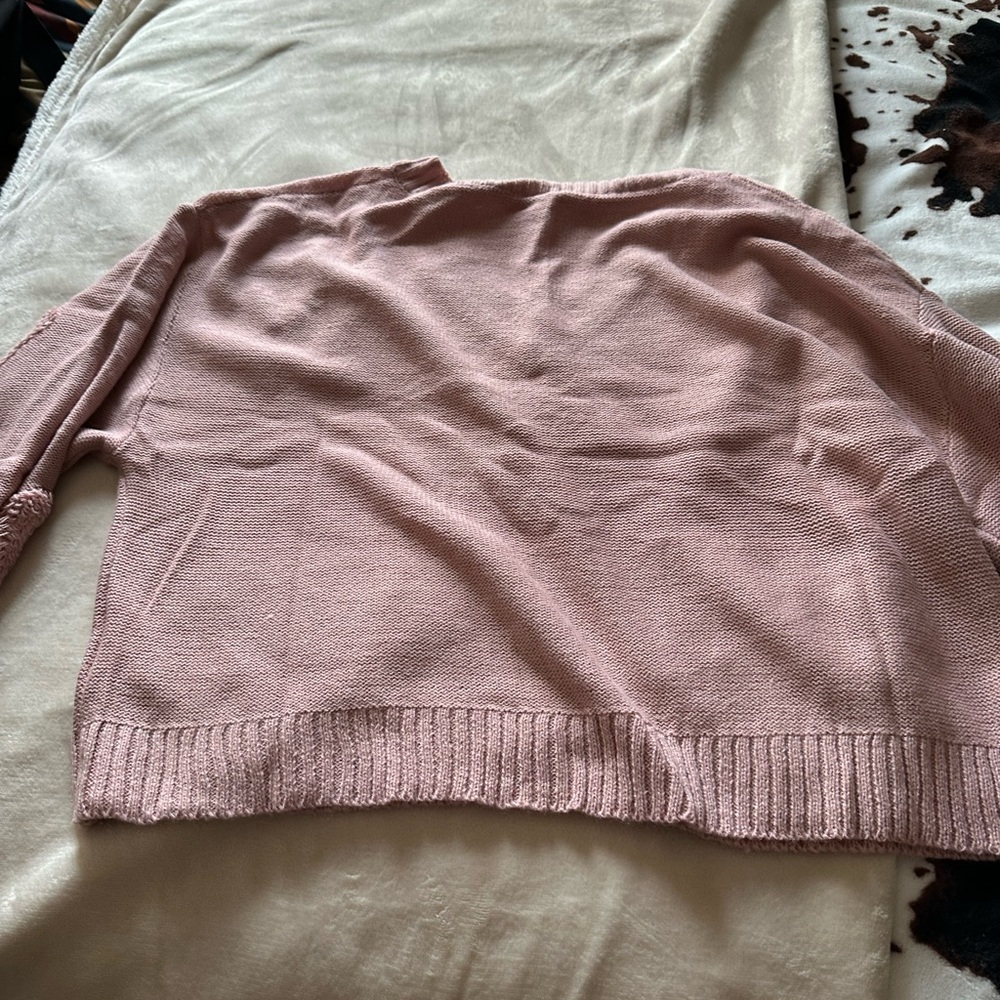Pink Heart Patterned Women's Sweater - Picture 9 of 9